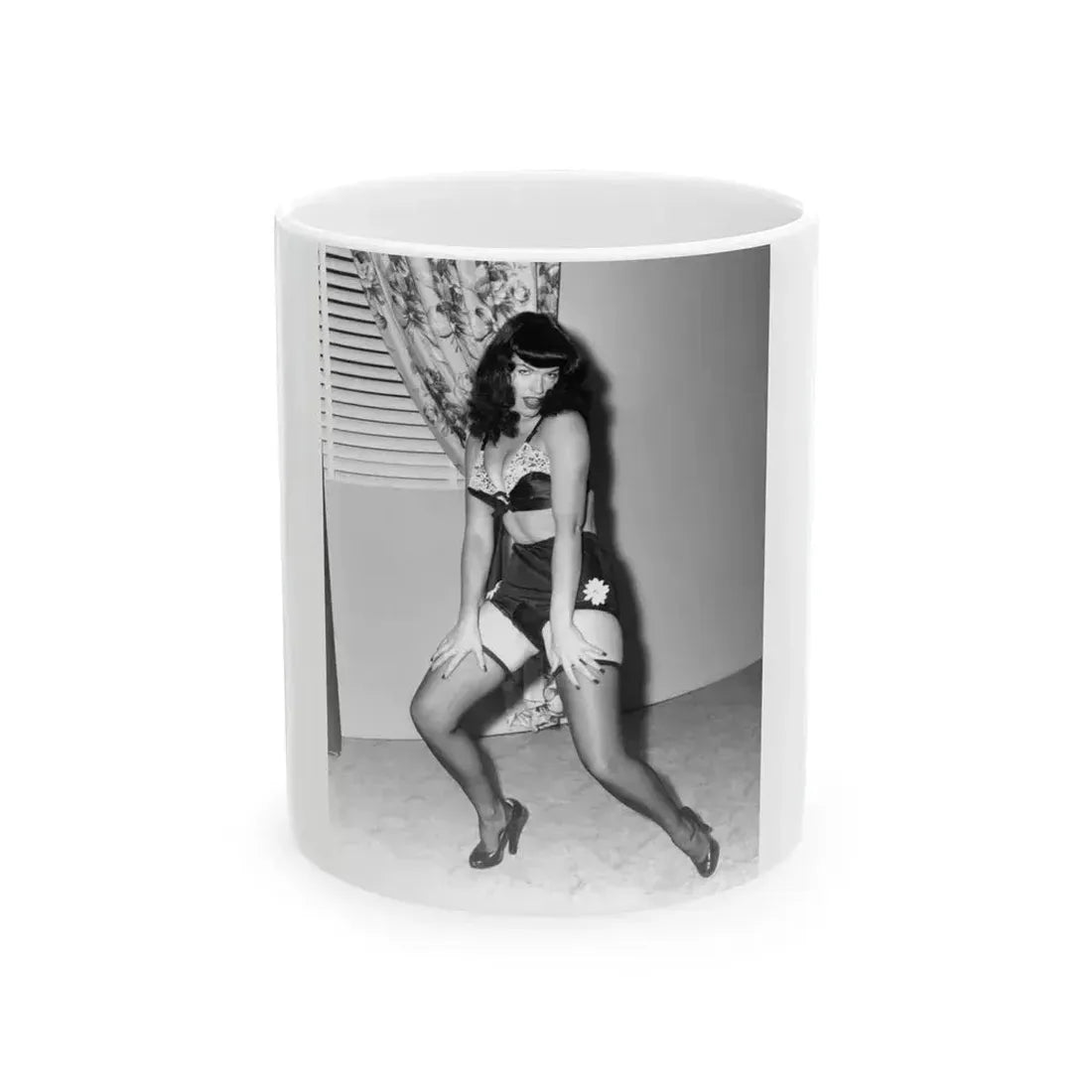 Bettie Page #862 (Vintage Female Icon) White Coffee Mug 11oz - Go Mug Yourself
