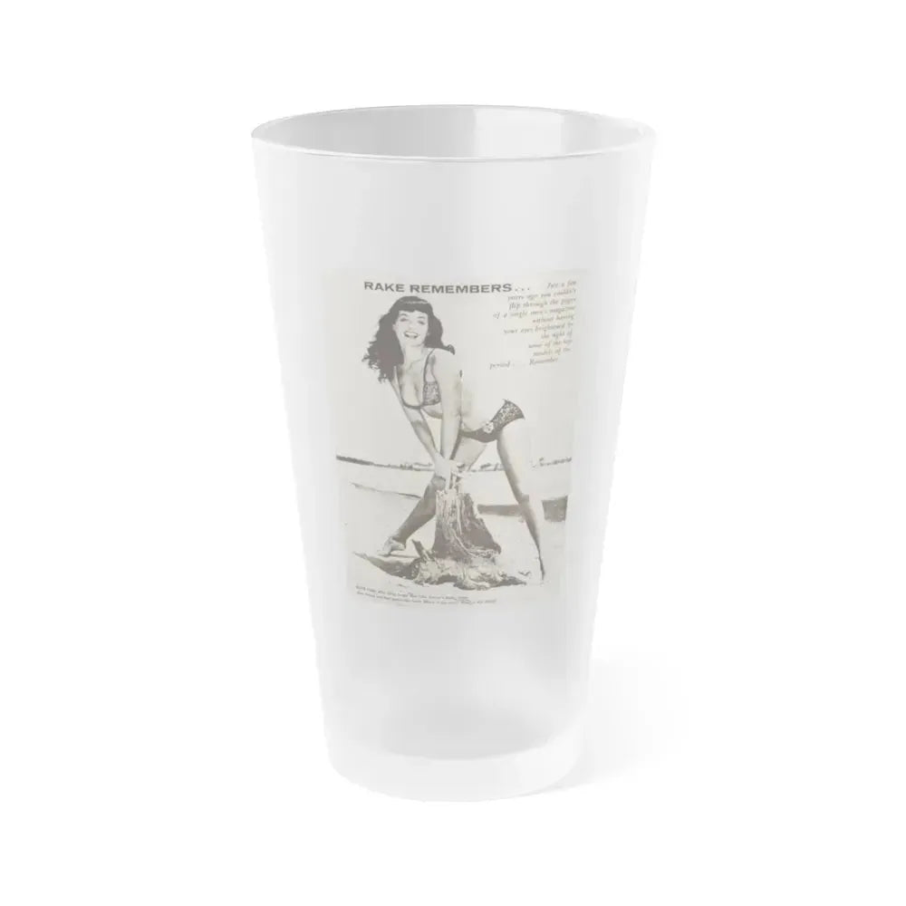 Bettie Page #864 (Vintage Female Icon) Frosted Pint Glass 16oz 16oz Frosted - Go Mug Yourself