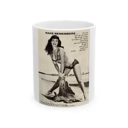 Bettie Page #864 (Vintage Female Icon) White Coffee Mug 11oz - Go Mug Yourself