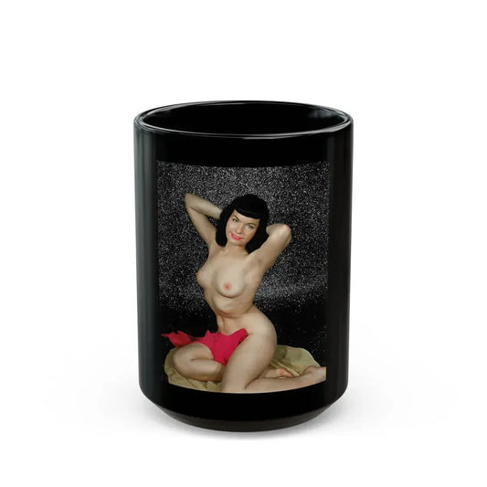 Bettie Page #87 (Vintage Female Icon) Black Coffee Mug 15oz - Go Mug Yourself