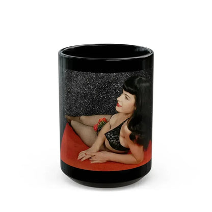 Bettie Page #88 (Vintage Female Icon) Black Coffee Mug 15oz - Go Mug Yourself