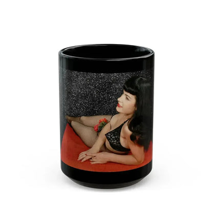 Bettie Page #88 (Vintage Female Icon) Black Coffee Mug - Go Mug Yourself
