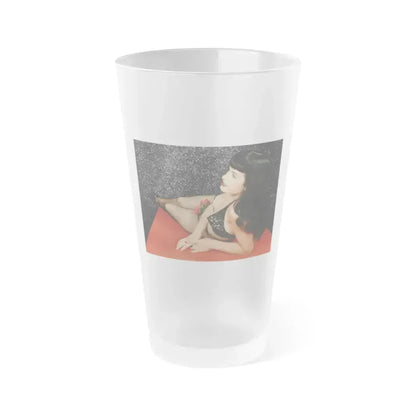 Bettie Page #88 (Vintage Female Icon) Frosted Pint Glass 16oz 16oz Frosted - Go Mug Yourself