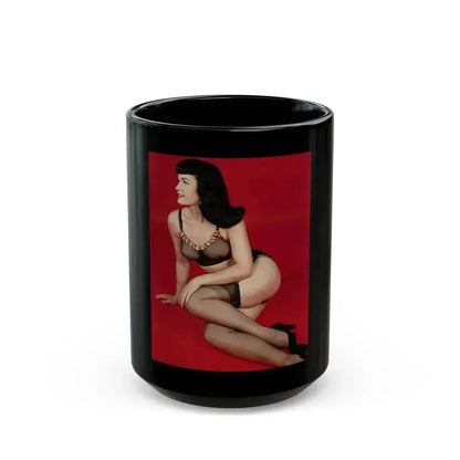 Bettie Page #89 (Vintage Female Icon) Black Coffee Mug 15oz - Go Mug Yourself