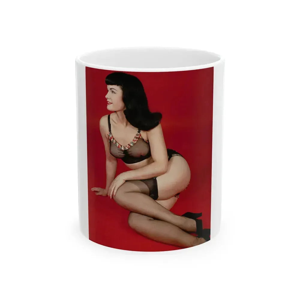 Bettie Page #89 (Vintage Female Icon) White Coffee Mug 11oz - Go Mug Yourself