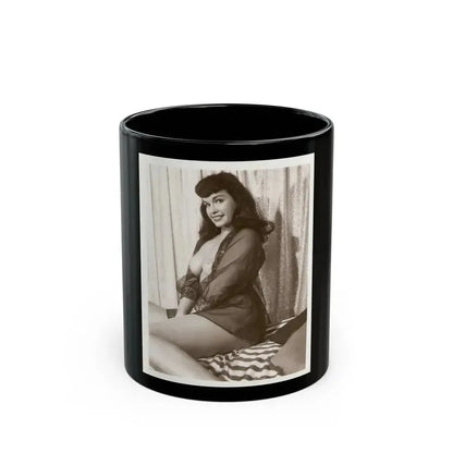 Bettie Page #890 (Vintage Female Icon) Black Coffee Mug 11oz - Go Mug Yourself