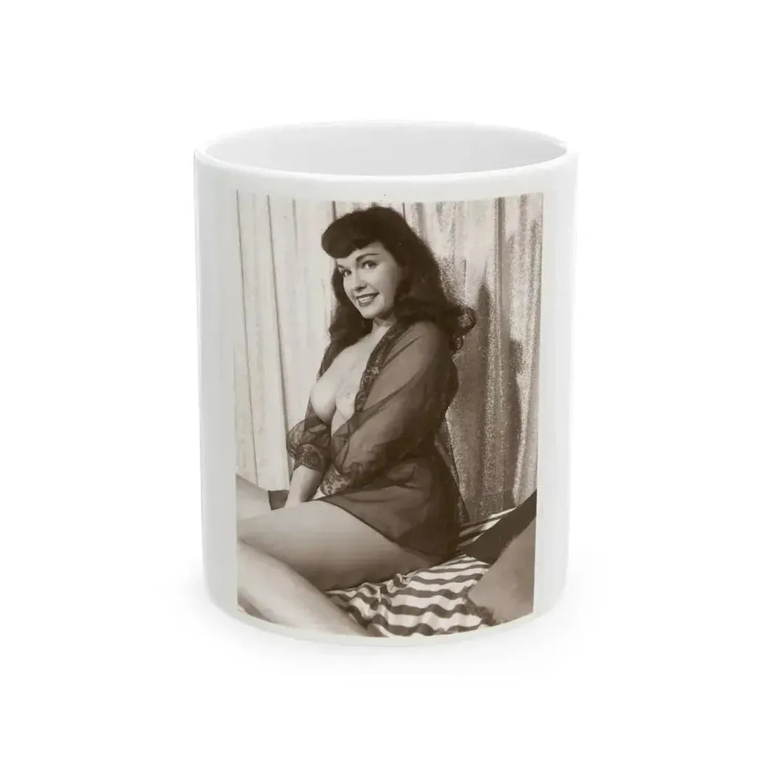 Bettie Page #890 (Vintage Female Icon) White Coffee Mug 11oz - Go Mug Yourself