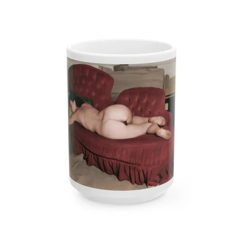 Bettie Page #891 (Vintage Female Icon) White Coffee Mug 15oz - Go Mug Yourself