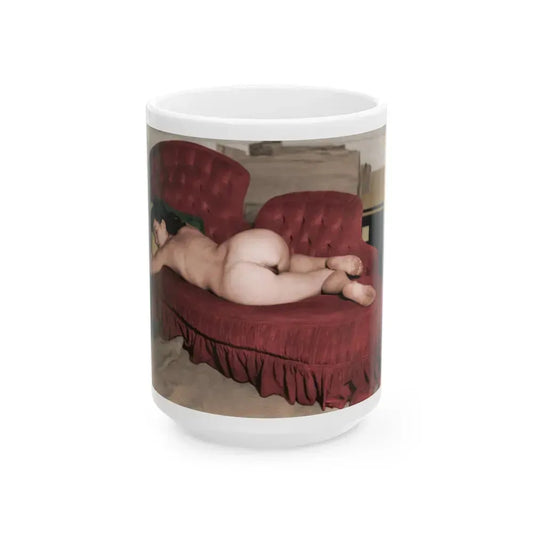 Bettie Page #891 (Vintage Female Icon) White Coffee Mug 15oz - Go Mug Yourself