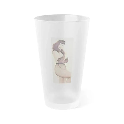 Bettie Page #893 (Vintage Female Icon) Frosted Pint Glass 16oz 16oz Frosted - Go Mug Yourself