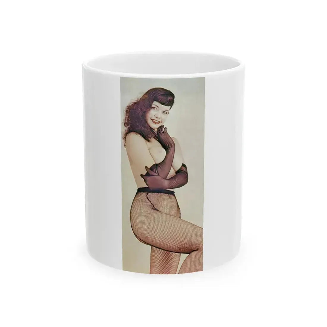 Bettie Page #893 (Vintage Female Icon) White Coffee Mug 11oz - Go Mug Yourself