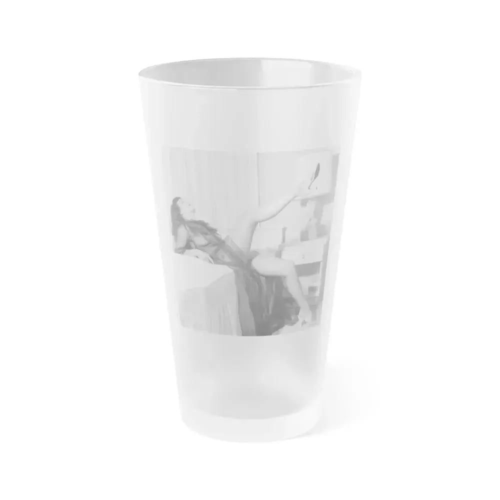 Bettie Page #902 (Vintage Female Icon) Frosted Pint Glass 16oz 16oz Frosted - Go Mug Yourself