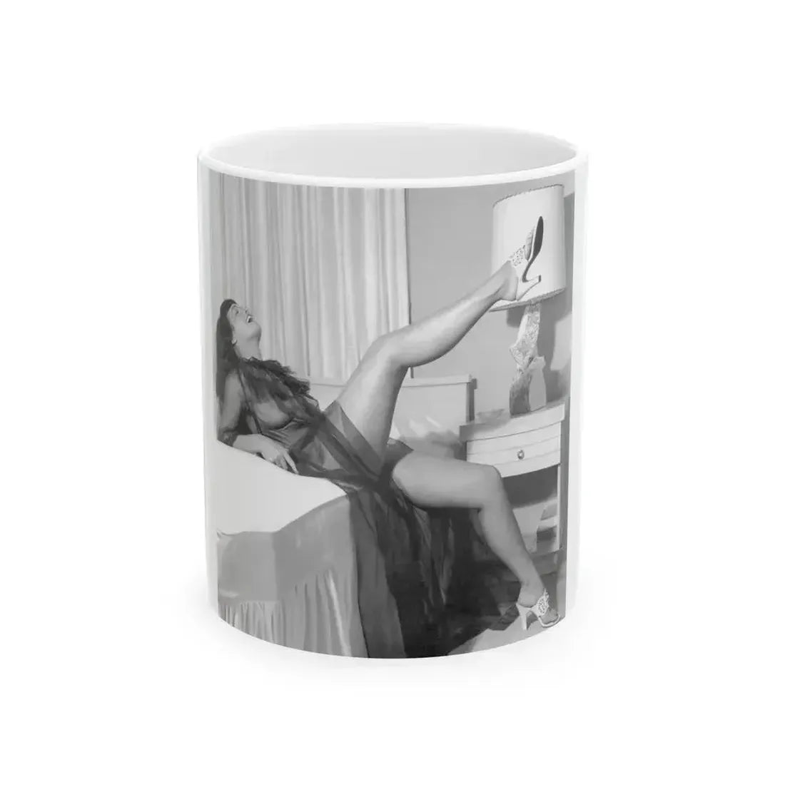 Bettie Page #902 (Vintage Female Icon) White Coffee Mug 11oz - Go Mug Yourself