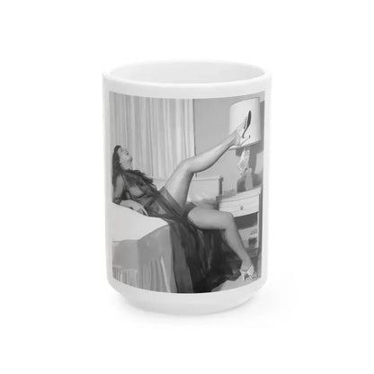 Bettie Page #902 (Vintage Female Icon) White Coffee Mug 15oz - Go Mug Yourself