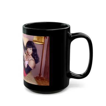 Bettie Page #91 (Vintage Female Icon) Black Coffee Mug - Go Mug Yourself