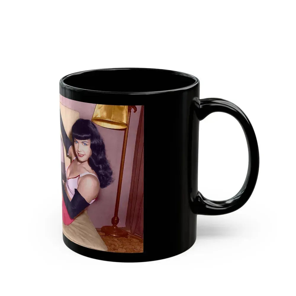 Bettie Page #91 (Vintage Female Icon) Black Coffee Mug - Go Mug Yourself