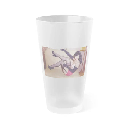 Bettie Page #91 (Vintage Female Icon) Frosted Pint Glass 16oz 16oz Frosted - Go Mug Yourself