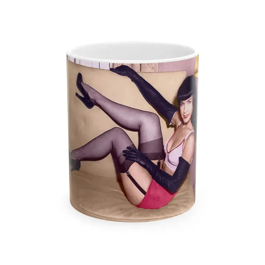 Bettie Page #91 (Vintage Female Icon) White Coffee Mug 11oz - Go Mug Yourself