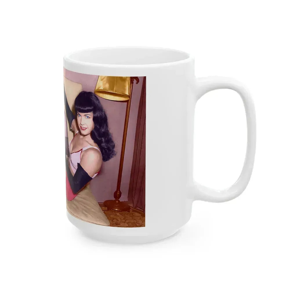 Bettie Page #91 (Vintage Female Icon) White Coffee Mug - Go Mug Yourself