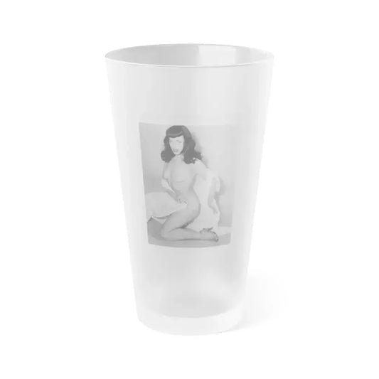 Bettie Page #911 (Vintage Female Icon) Frosted Pint Glass 16oz 16oz Frosted - Go Mug Yourself