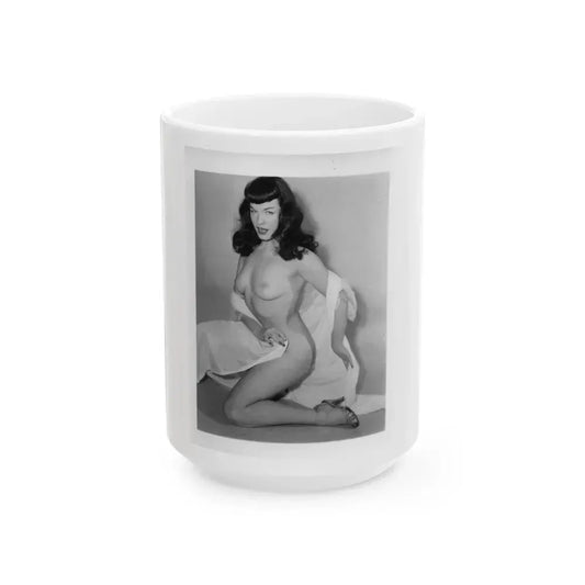 Bettie Page #911 (Vintage Female Icon) White Coffee Mug 15oz - Go Mug Yourself