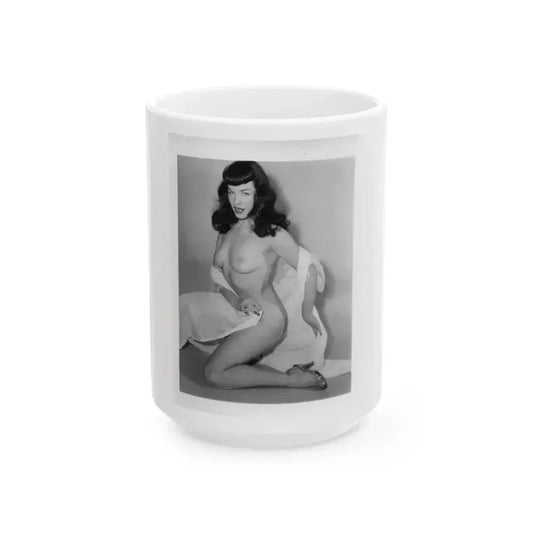Bettie Page #911 (Vintage Female Icon) White Coffee Mug 15oz - Go Mug Yourself