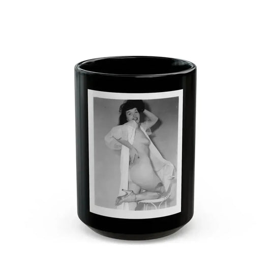 Bettie Page #912 (Vintage Female Icon) Black Coffee Mug 15oz - Go Mug Yourself