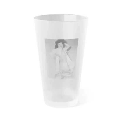 Bettie Page #912 (Vintage Female Icon) Frosted Pint Glass 16oz 16oz Frosted - Go Mug Yourself