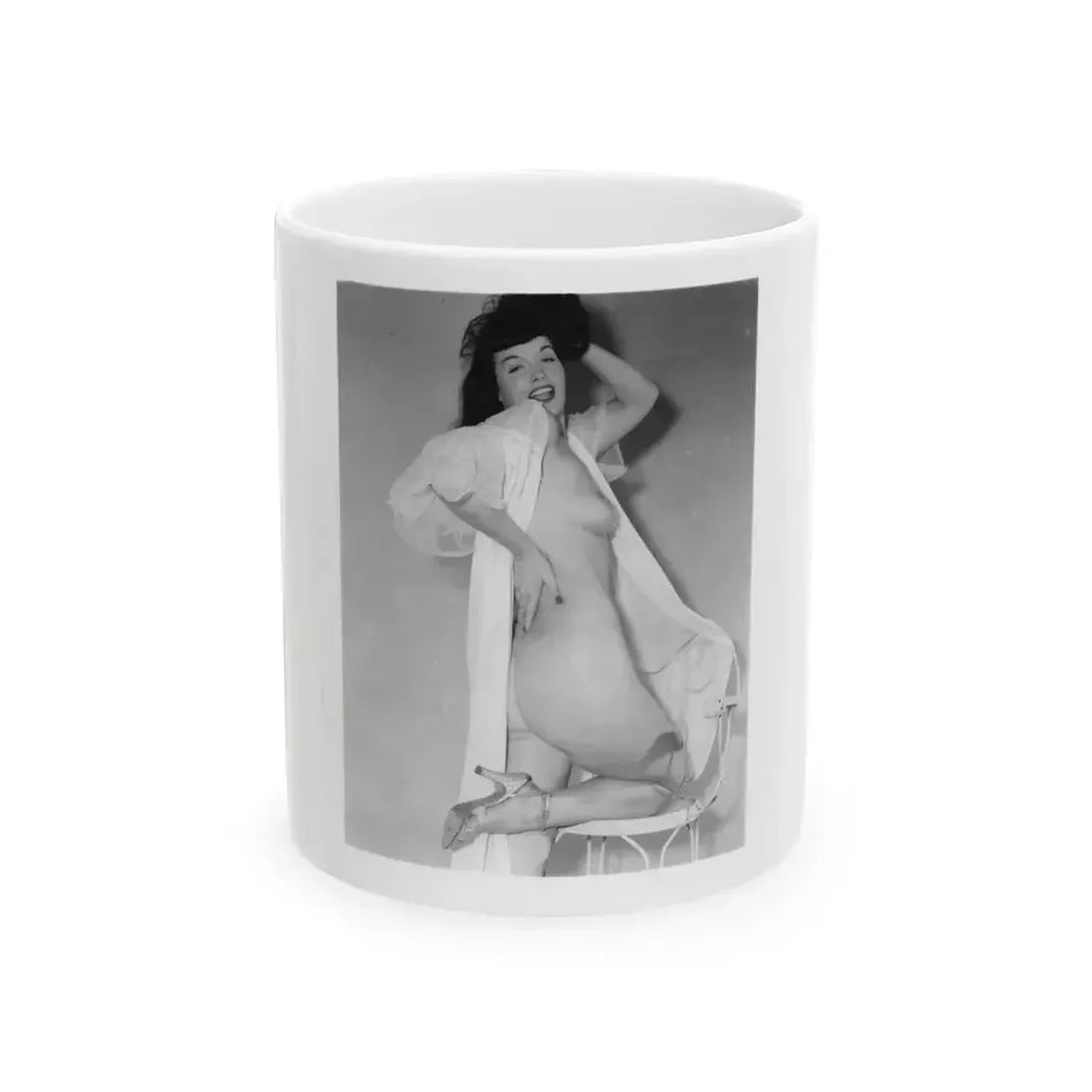 Bettie Page #912 (Vintage Female Icon) White Coffee Mug 11oz - Go Mug Yourself