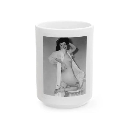 Bettie Page #912 (Vintage Female Icon) White Coffee Mug 15oz - Go Mug Yourself
