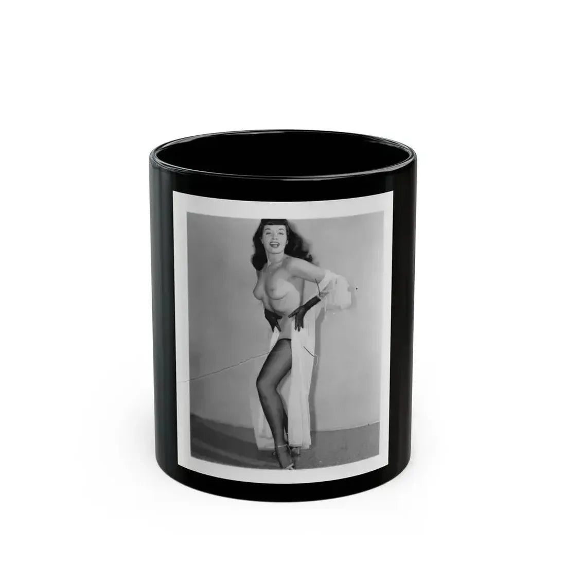 Bettie Page #913 (Vintage Female Icon) Black Coffee Mug 11oz - Go Mug Yourself