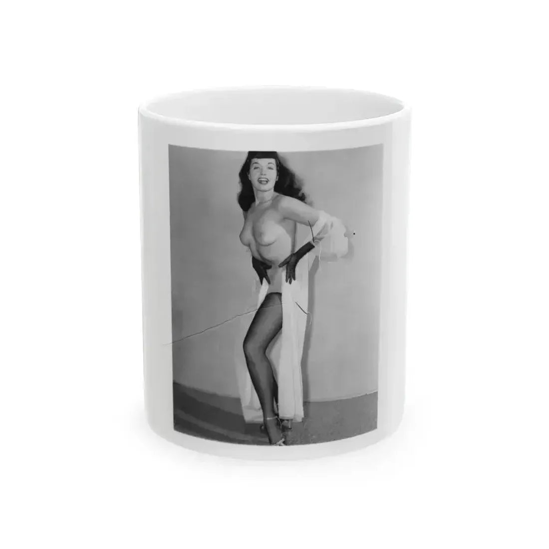 Bettie Page #913 (Vintage Female Icon) White Coffee Mug 11oz - Go Mug Yourself