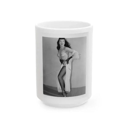 Bettie Page #913 (Vintage Female Icon) White Coffee Mug 15oz - Go Mug Yourself
