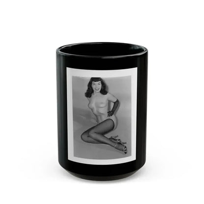 Bettie Page #914 (Vintage Female Icon) Black Coffee Mug 15oz - Go Mug Yourself