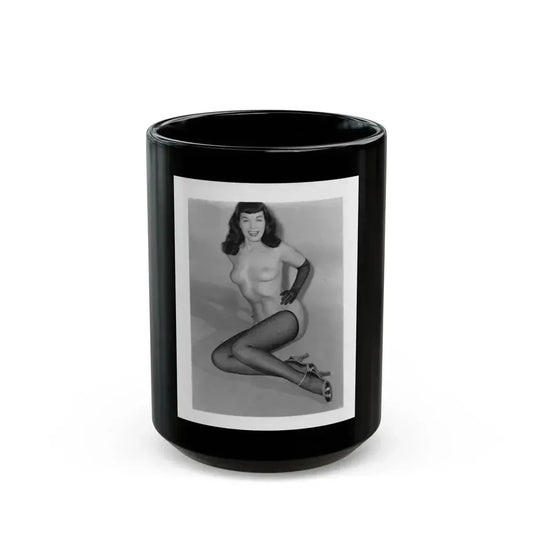 Bettie Page #914 (Vintage Female Icon) Black Coffee Mug 15oz - Go Mug Yourself