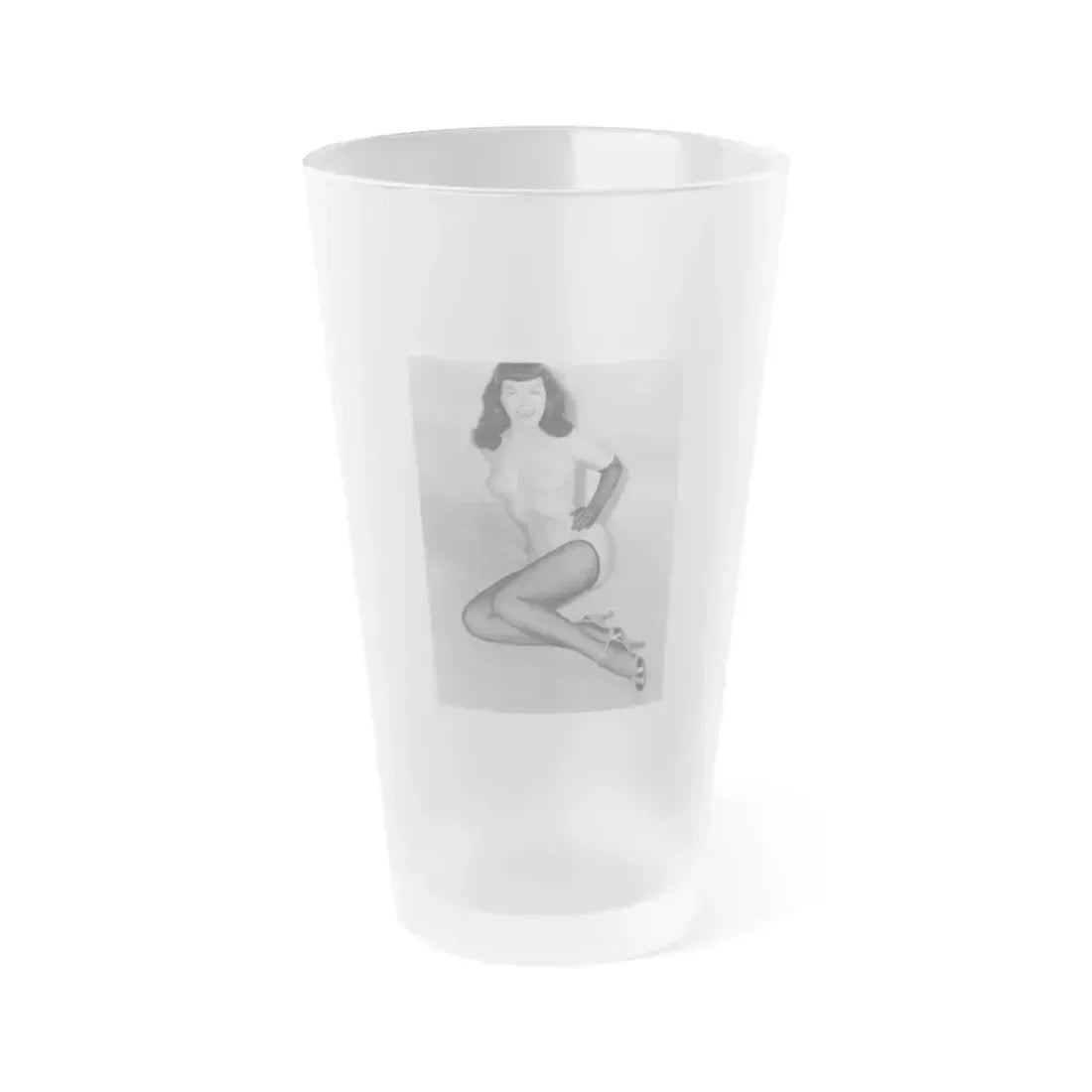 Bettie Page #914 (Vintage Female Icon) Frosted Pint Glass 16oz 16oz Frosted - Go Mug Yourself