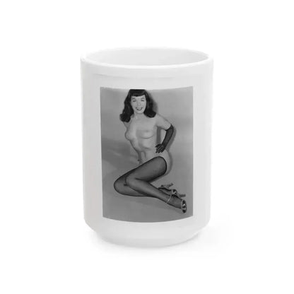 Bettie Page #914 (Vintage Female Icon) White Coffee Mug 15oz - Go Mug Yourself