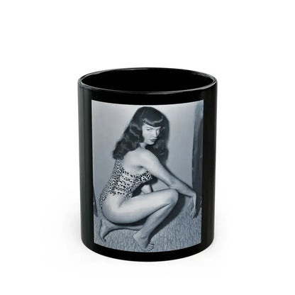 Bettie Page #918 (Vintage Female Icon) Black Coffee Mug 11oz - Go Mug Yourself