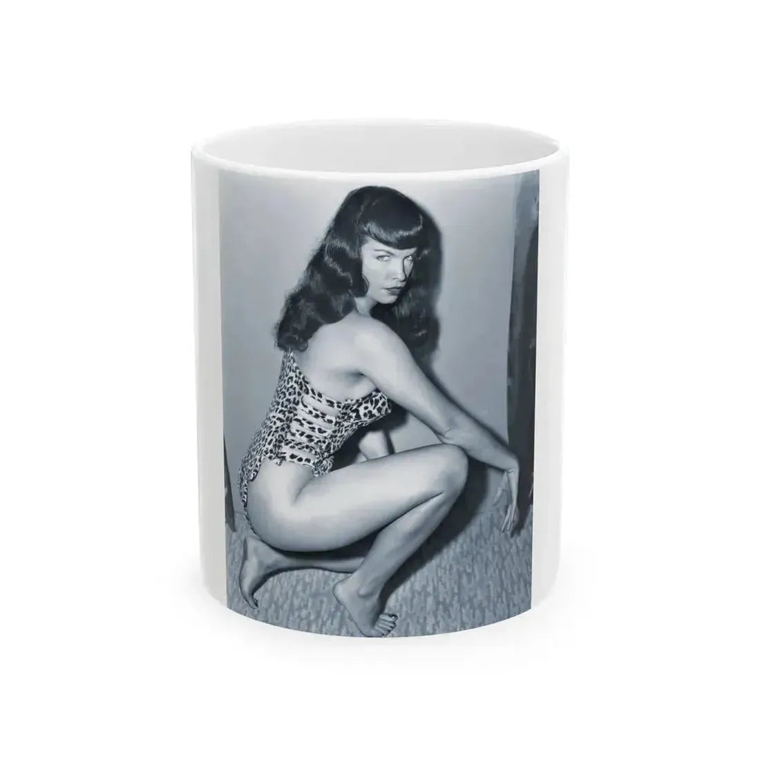 Bettie Page #918 (Vintage Female Icon) White Coffee Mug 11oz - Go Mug Yourself