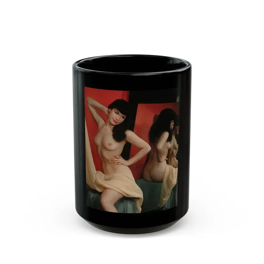 Bettie Page #92 (Vintage Female Icon) Black Coffee Mug 15oz - Go Mug Yourself