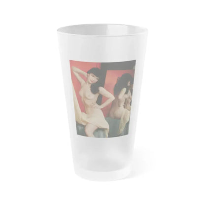 Bettie Page #92 (Vintage Female Icon) Frosted Pint Glass 16oz 16oz Frosted - Go Mug Yourself