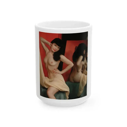 Bettie Page #92 (Vintage Female Icon) White Coffee Mug 15oz - Go Mug Yourself