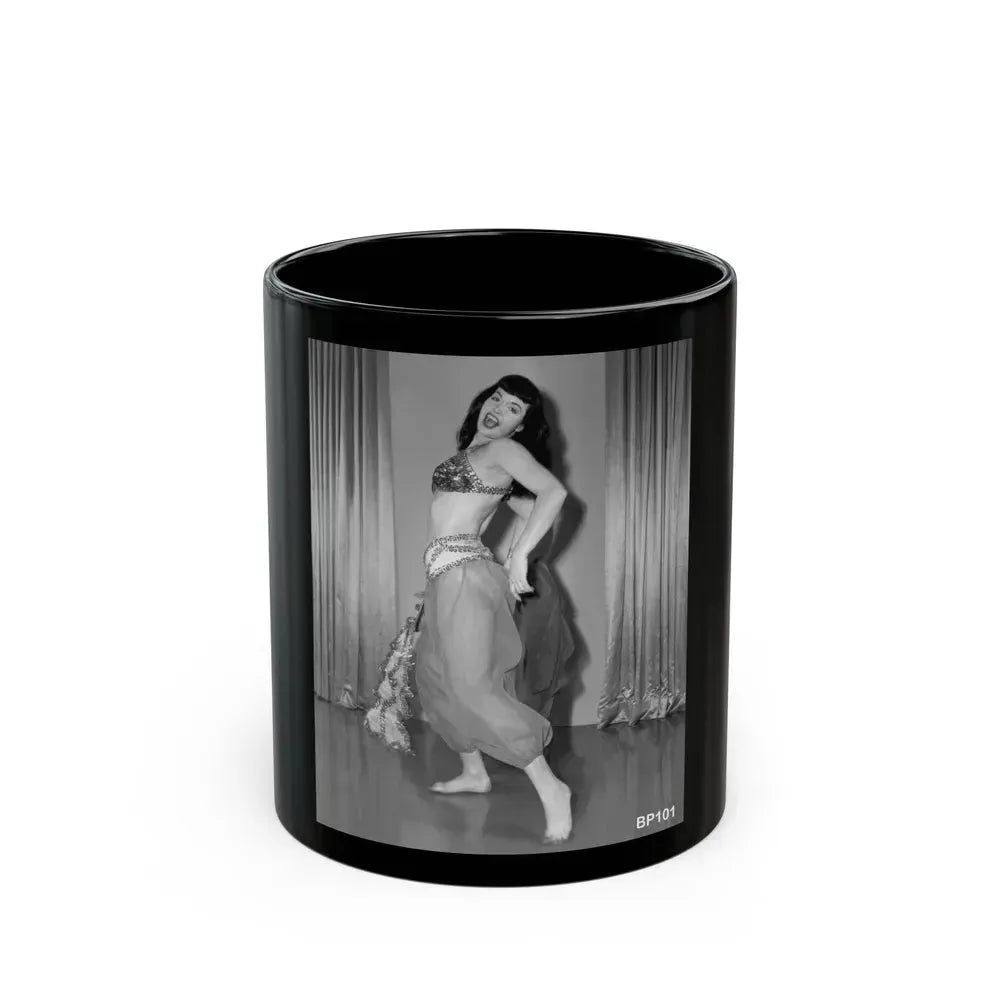 Bettie Page #921 (Vintage Female Icon) Black Coffee Mug 11oz - Go Mug Yourself