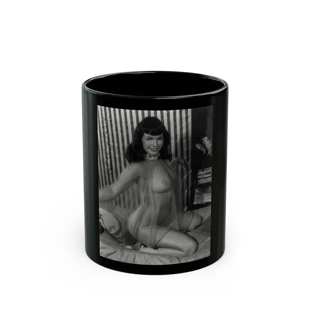Bettie Page #925 (Vintage Female Icon) Black Coffee Mug 11oz - Go Mug Yourself