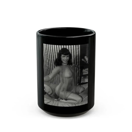 Bettie Page #925 (Vintage Female Icon) Black Coffee Mug 15oz - Go Mug Yourself