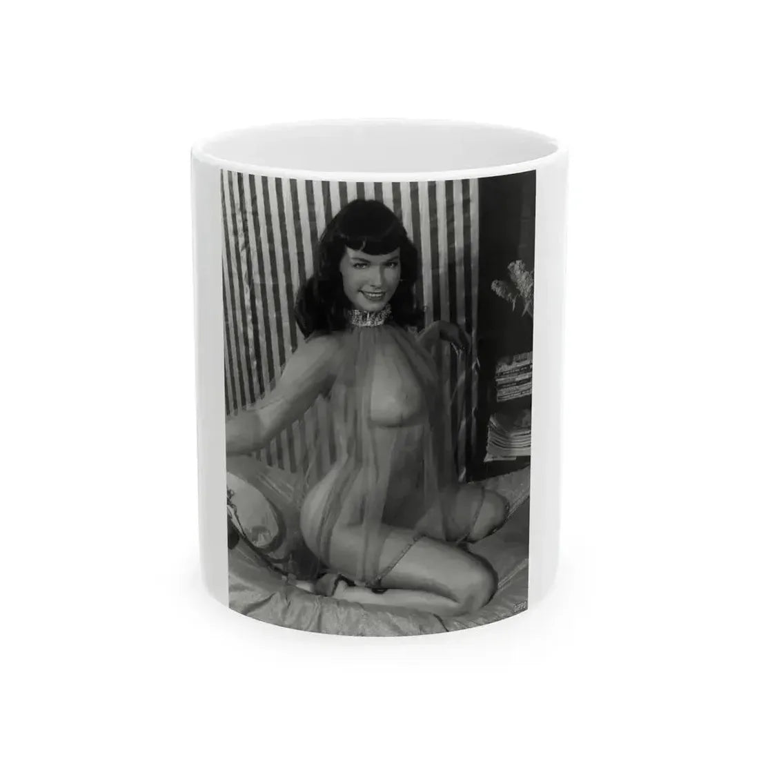 Bettie Page #925 (Vintage Female Icon) White Coffee Mug 11oz - Go Mug Yourself