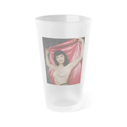 Bettie Page #93 (Vintage Female Icon) Frosted Pint Glass 16oz 16oz Frosted - Go Mug Yourself