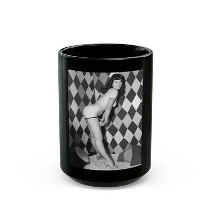 Bettie Page #933 (Vintage Female Icon) Black Coffee Mug 15oz - Go Mug Yourself