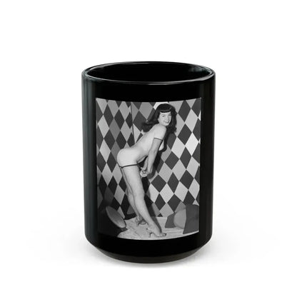 Bettie Page #933 (Vintage Female Icon) Black Coffee Mug 15oz - Go Mug Yourself