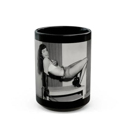Bettie Page #943 (Vintage Female Icon) Black Coffee Mug 15oz - Go Mug Yourself